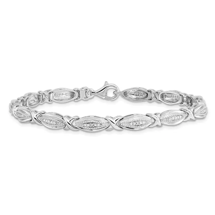 Bracelets WB Choice Jewelry Sterling Silver Rhodiumplated Diamond BraceletWBCQDX1250 Bracelets WB Choice Jewelry Sterling Silver Rhodiumplated Diamond BraceletWBCQDX1250