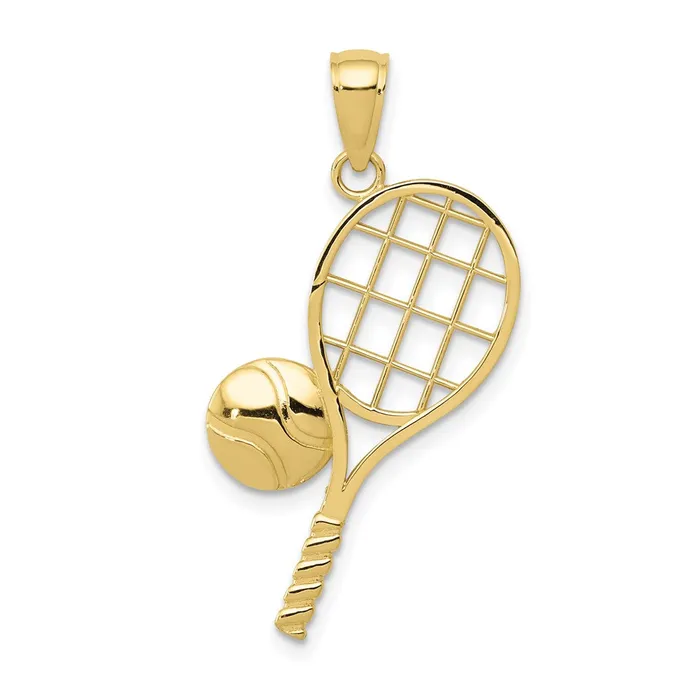 Charm Necklaces 10k DiamondCut Tennis Racquet CharmWBC10K4958 WB Choice Jewelry Charm Necklaces 10k DiamondCut Tennis Racquet CharmWBC10K4958 WB Choice Jewelry