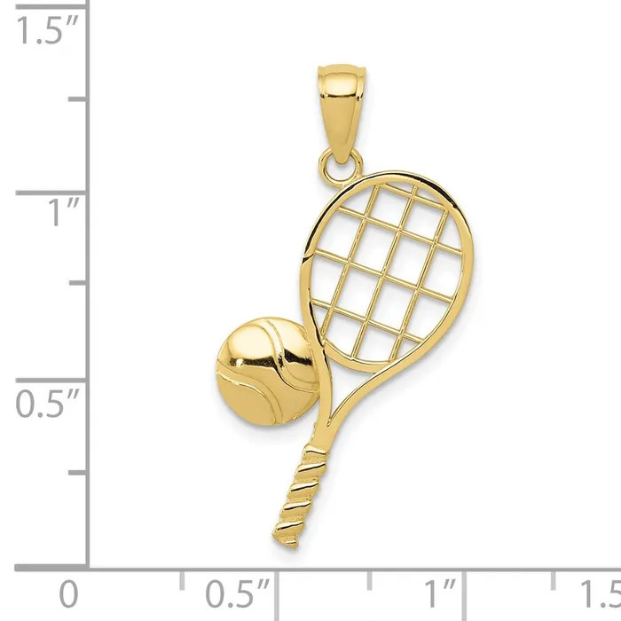 Charm Necklaces 10k DiamondCut Tennis Racquet CharmWBC10K4958 WB Choice Jewelry Charm Necklaces 10k DiamondCut Tennis Racquet CharmWBC10K4958 WB Choice Jewelry