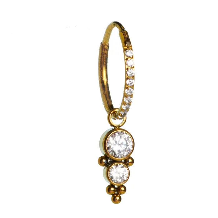 Charm Necklaces Halobes Titanium Charm CZ Beaded Cluster