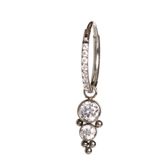 Charm Necklaces Halobes Titanium Charm CZ Beaded Cluster