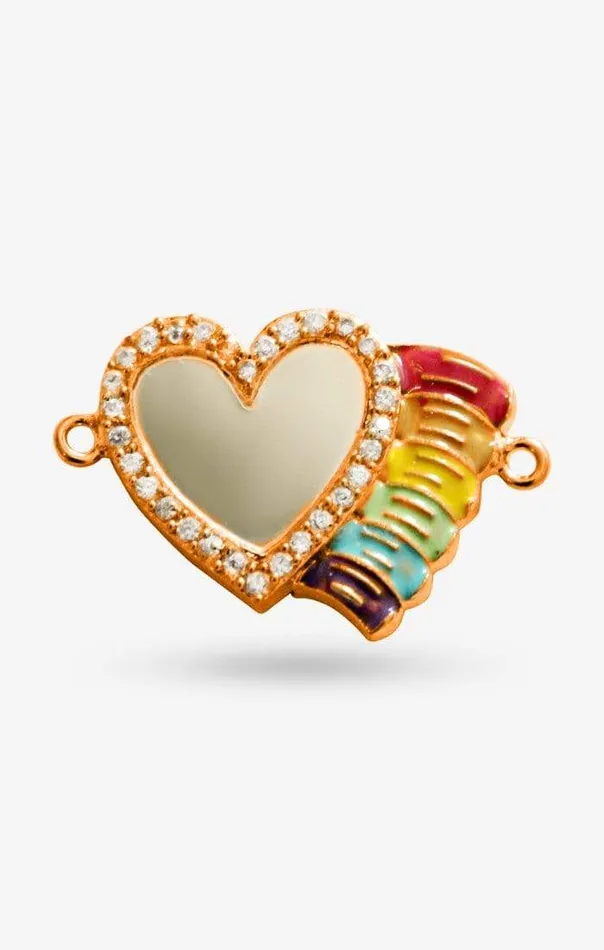 Charm Necklaces PRERTO ECOMMERCE PRIVATE LIMITED Over The Rainbow Heart Charm Charm Necklaces PRERTO ECOMMERCE PRIVATE LIMITED Over The Rainbow Heart Charm