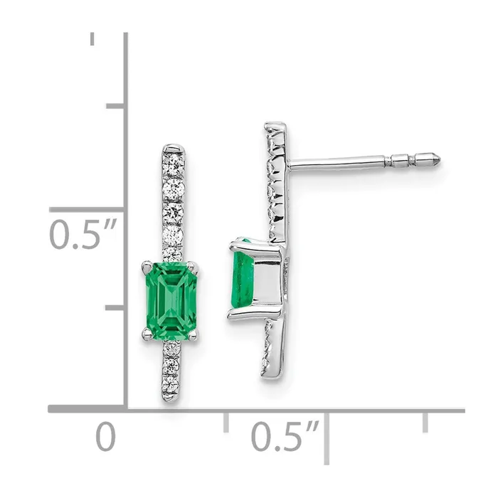 Earrings 14k White Gold Diamond and Emerald Fancy EarringsWBCEM3874EM014WA WB Choice Jewelry Earrings 14k White Gold Diamond and Emerald Fancy EarringsWBCEM3874EM014WA WB Choice Jewelry