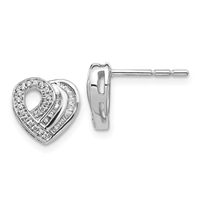 Earrings 14k White Gold Diamond Heart Post EarringsWBCEM5526020WA WB Choice Jewelry Earrings 14k White Gold Diamond Heart Post EarringsWBCEM5526020WA WB Choice Jewelry