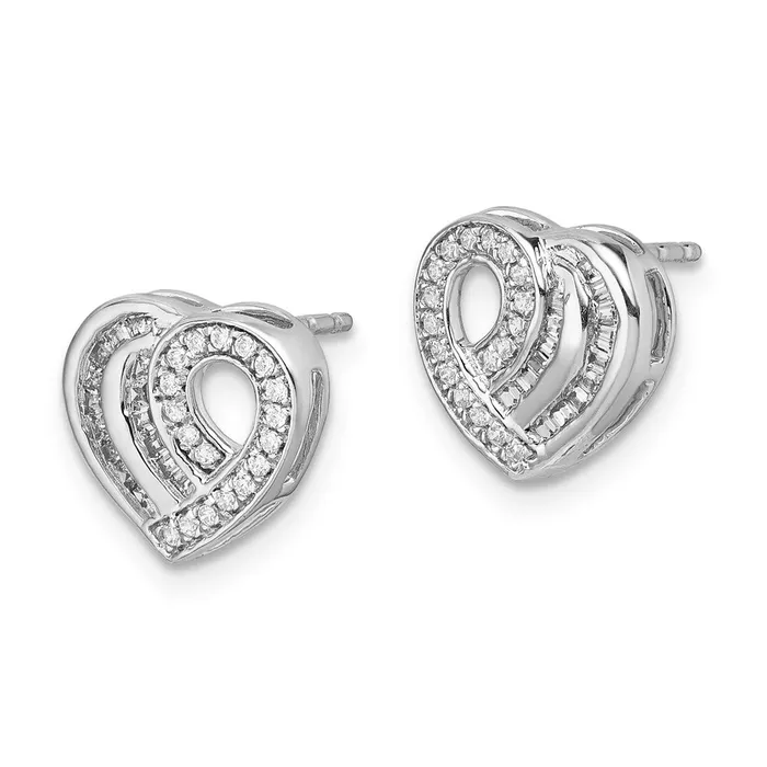 Earrings 14k White Gold Diamond Heart Post EarringsWBCEM5526020WA WB Choice Jewelry Earrings 14k White Gold Diamond Heart Post EarringsWBCEM5526020WA WB Choice Jewelry