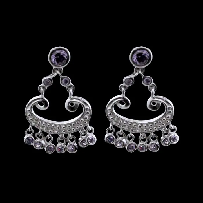 Earrings httpswwwkarizmajewelscom Fine Silver CZ Silver Earring Set In Platinum Finish