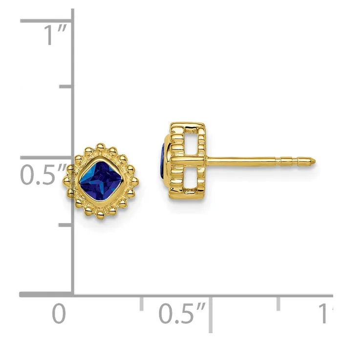 Earrings WB Choice Jewelry 10k Cushion Sapphire EarringsWBCEM7201SA1Y Earrings WB Choice Jewelry 10k Cushion Sapphire EarringsWBCEM7201SA1Y