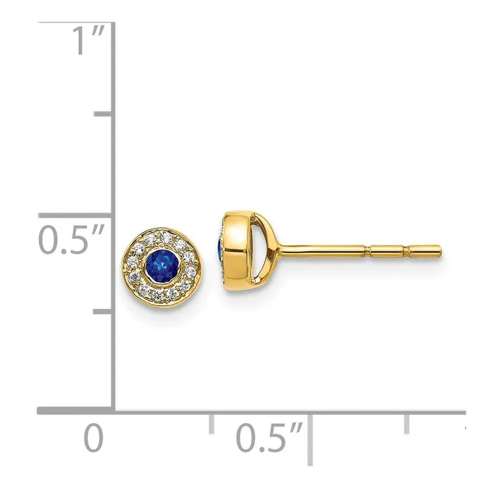Earrings WB Choice Jewelry 14k Diamond and Sapphire Halo Post EarringsWBCEM5586SA007YA Earrings WB Choice Jewelry 14k Diamond and Sapphire Halo Post EarringsWBCEM5586SA007YA