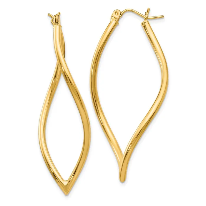 Earrings WB Choice Jewelry 14k Fancy Tube Hoop EarringsWBCE783