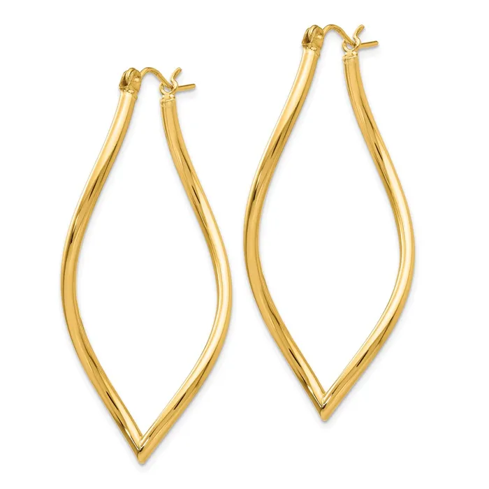 Earrings WB Choice Jewelry 14k Fancy Tube Hoop EarringsWBCE783 Earrings WB Choice Jewelry 14k Fancy Tube Hoop EarringsWBCE783