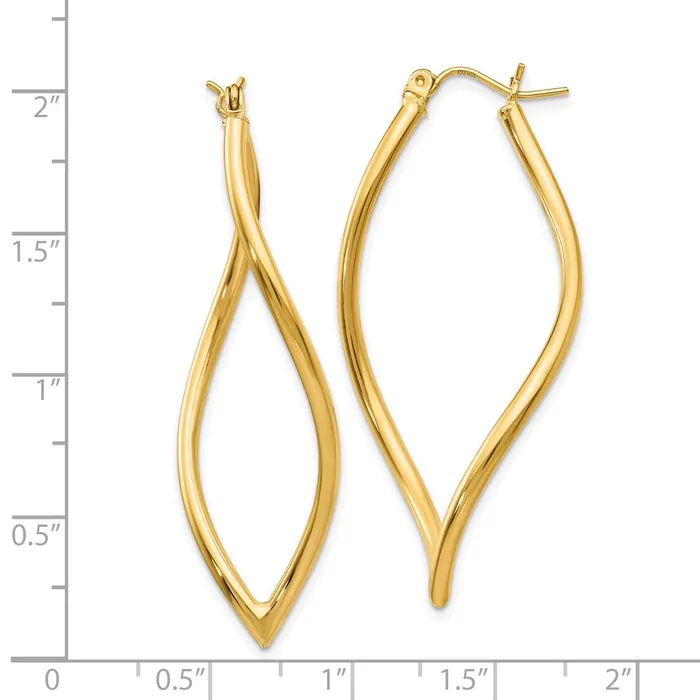 Earrings WB Choice Jewelry 14k Fancy Tube Hoop EarringsWBCE783 Earrings WB Choice Jewelry 14k Fancy Tube Hoop EarringsWBCE783