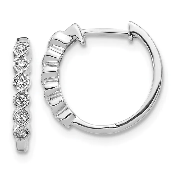 Earrings WB Choice Jewelry 14k White Gold Diamond Hinged Hoop EarringsWBCEM5396013WA Earrings WB Choice Jewelry 14k White Gold Diamond Hinged Hoop EarringsWBCEM5396013WA