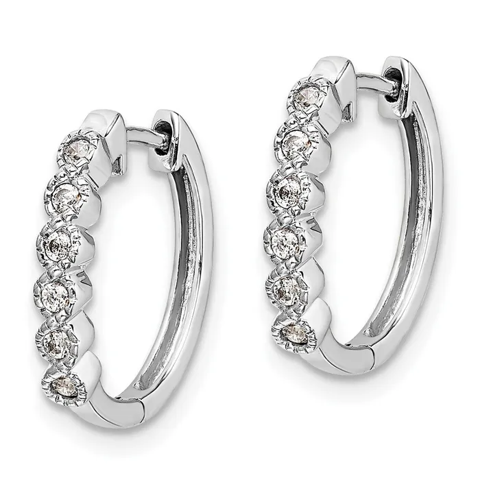 Earrings WB Choice Jewelry 14k White Gold Diamond Hinged Hoop EarringsWBCEM5396013WA Earrings WB Choice Jewelry 14k White Gold Diamond Hinged Hoop EarringsWBCEM5396013WA