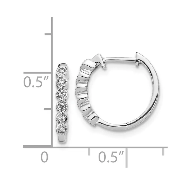 Earrings WB Choice Jewelry 14k White Gold Diamond Hinged Hoop EarringsWBCEM5396013WA Earrings WB Choice Jewelry 14k White Gold Diamond Hinged Hoop EarringsWBCEM5396013WA