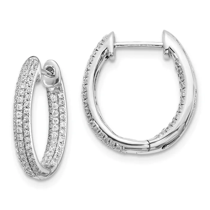 Earrings WB Choice Jewelry 14k White Gold Diamond InOut Hinged Hoop EarringsWBCEM5438062WA Earrings WB Choice Jewelry 14k White Gold Diamond InOut Hinged Hoop EarringsWBCEM5438062WA