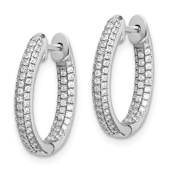 Earrings WB Choice Jewelry 14k White Gold Diamond InOut Hinged Hoop EarringsWBCEM5438062WA Earrings WB Choice Jewelry 14k White Gold Diamond InOut Hinged Hoop EarringsWBCEM5438062WA
