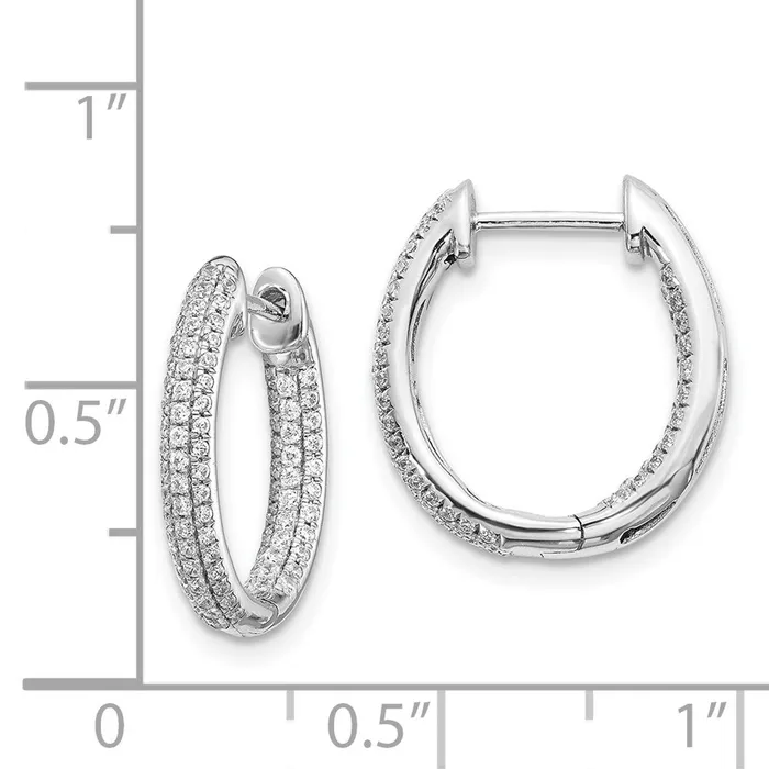 Earrings WB Choice Jewelry 14k White Gold Diamond InOut Hinged Hoop EarringsWBCEM5438062WA Earrings WB Choice Jewelry 14k White Gold Diamond InOut Hinged Hoop EarringsWBCEM5438062WA