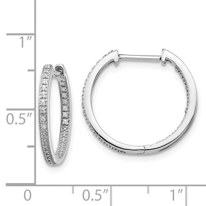 Earrings WB Choice Jewelry 14k White Gold Polished Diamond InOut Hinged Hoop EarringsWBCEM5424010WA Earrings WB Choice Jewelry 14k White Gold Polished Diamond InOut Hinged Hoop EarringsWBCEM5424010WA