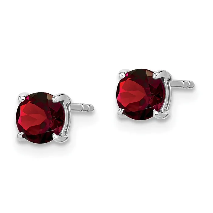 Earrings WB Choice Jewelry 14k White Gold Round Garnet EarringsWBCEM7097GAW Earrings WB Choice Jewelry 14k White Gold Round Garnet EarringsWBCEM7097GAW