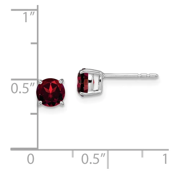 Earrings WB Choice Jewelry 14k White Gold Round Garnet EarringsWBCEM7097GAW Earrings WB Choice Jewelry 14k White Gold Round Garnet EarringsWBCEM7097GAW
