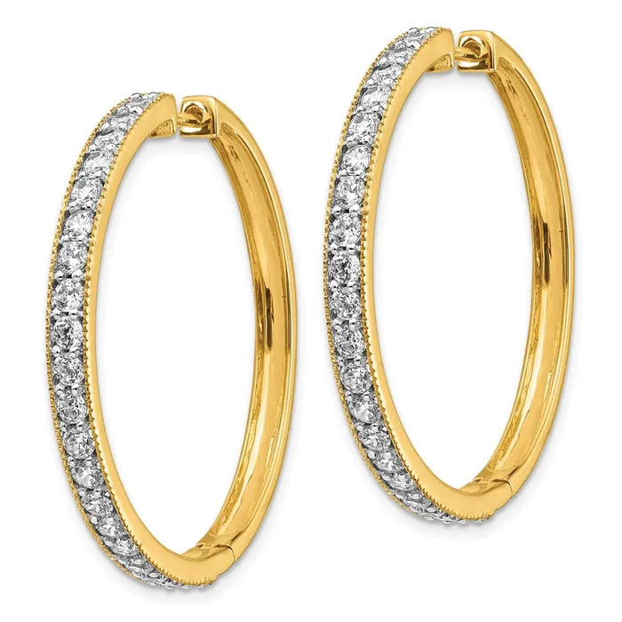 Earrings WB Choice Jewelry 14k Yellow Gold Diamond Milgrain Hinged Hoop EarringsWBCEM4286200YA Earrings WB Choice Jewelry 14k Yellow Gold Diamond Milgrain Hinged Hoop EarringsWBCEM4286200YA