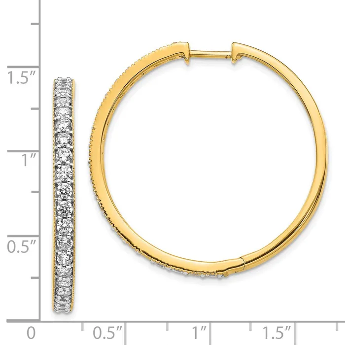 Earrings WB Choice Jewelry 14k Yellow Gold Diamond Milgrain Hinged Hoop EarringsWBCEM4286200YA Earrings WB Choice Jewelry 14k Yellow Gold Diamond Milgrain Hinged Hoop EarringsWBCEM4286200YA