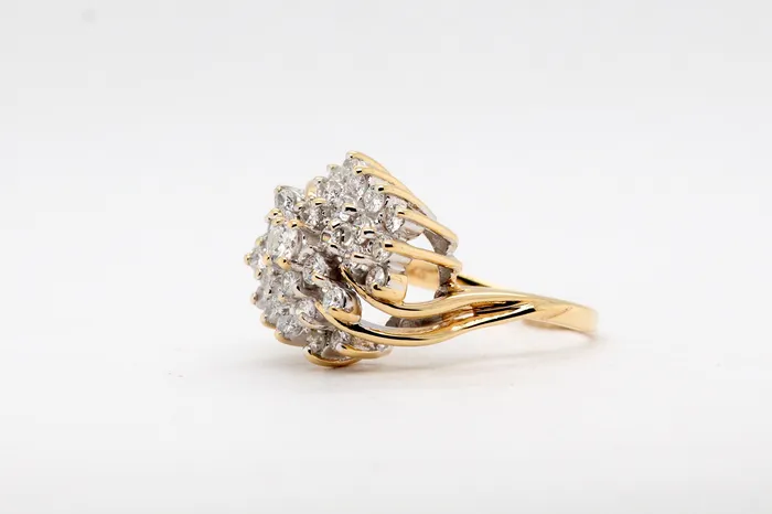 Estate 14KY 150 Cttw Diamond Cluster Ring FULLERS PURCHASE FROM PUBLIC Rings Estate 14KY 150 Cttw Diamond Cluster Ring FULLERS PURCHASE FROM PUBLIC Rings