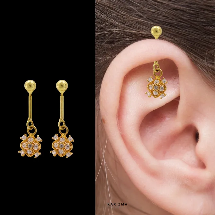 Ethnic Indian 18k Real Gold Bugadi Drops Danglers CZ Earrings for Women and Girls Karizma Jewels Earrings Ethnic Indian 18k Real Gold Bugadi Drops Danglers CZ Earrings for Women and Girls Karizma Jewels Earrings