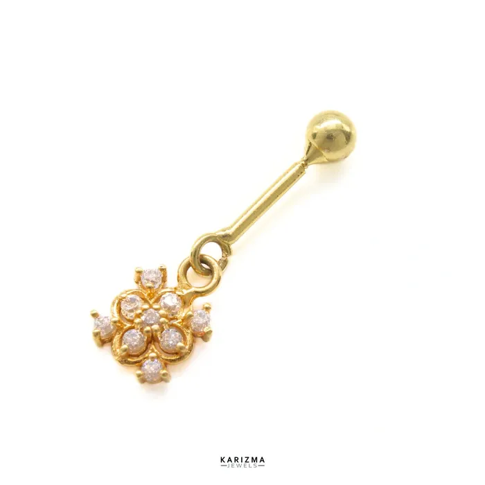 Ethnic Indian 18k Real Gold Bugadi Drops Danglers CZ Earrings for Women and Girls Karizma Jewels Earrings
