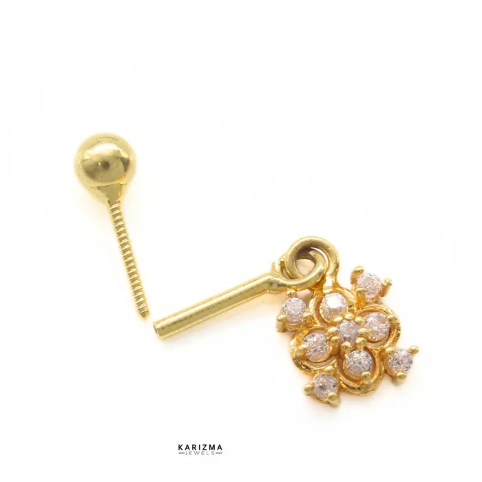 Ethnic Indian 18k Real Gold Bugadi Drops Danglers CZ Earrings for Women and Girls Karizma Jewels Earrings