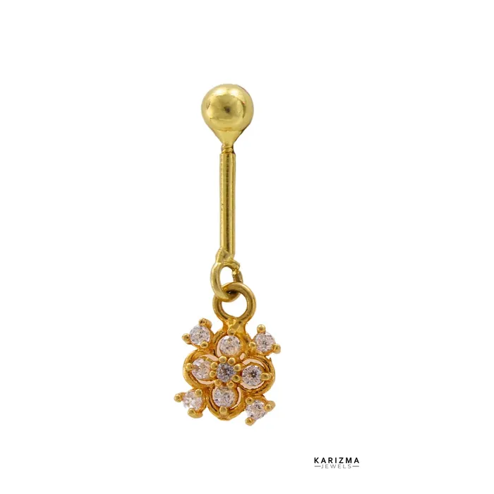 Ethnic Indian 18k Real Gold Bugadi Drops Danglers CZ Earrings for Women and Girls Karizma Jewels Earrings