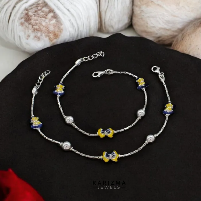 Karizma Jewels Bracelets 925 Sterling Silver gifting Kids Anklets Ankle chain foot baby Bracelet 7 Karizma Jewels Bracelets 925 Sterling Silver gifting Kids Anklets Ankle chain foot baby Bracelet 7
