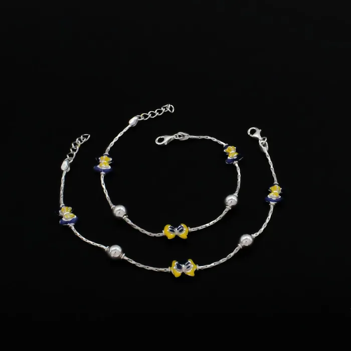 Karizma Jewels Bracelets 925 Sterling Silver gifting Kids Anklets Ankle chain foot baby Bracelet 7