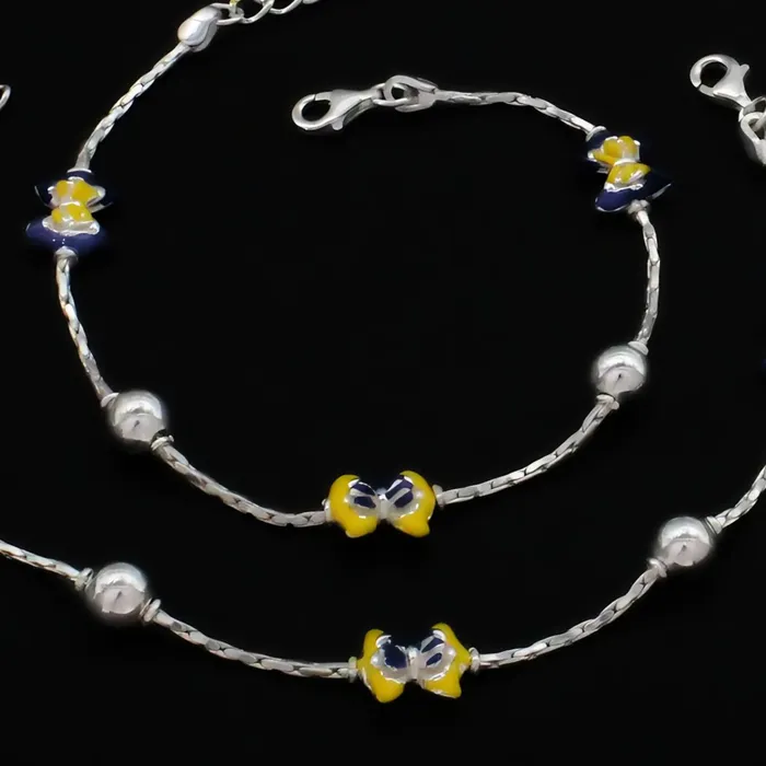 Karizma Jewels Bracelets 925 Sterling Silver gifting Kids Anklets Ankle chain foot baby Bracelet 7