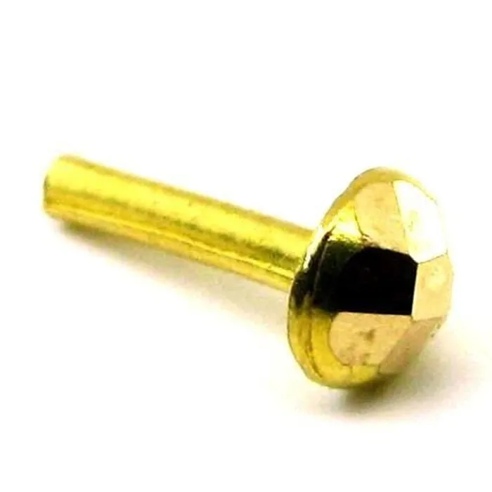 Karizma Jewels Earrings Indian Style Fancy Design Body Piercing Jewelry Nose stud Pin Solid Real 14k Yellow Gold
