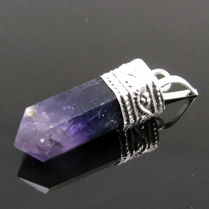 Karizma Jewels Necklaces 214Ct Natural Purple Amethyst Gemstone Healing Point Pencil Pendant