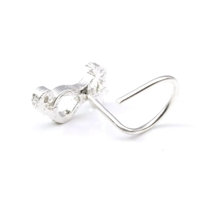 Karizma Jewels Rings Cute Cat Real Sterling Silver nose stud Corkscrew nose ring L bend 22g