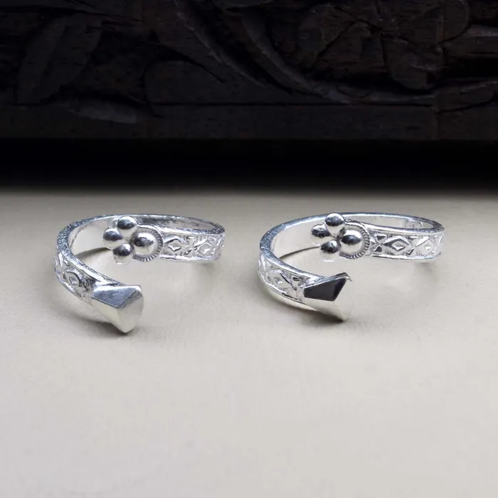 Karizma Jewels Rings Real Solid Silver Beautiful Indian Style Toe Ring Pair