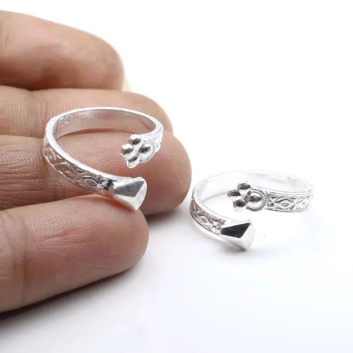 Karizma Jewels Rings Real Solid Silver Beautiful Indian Style Toe Ring Pair
