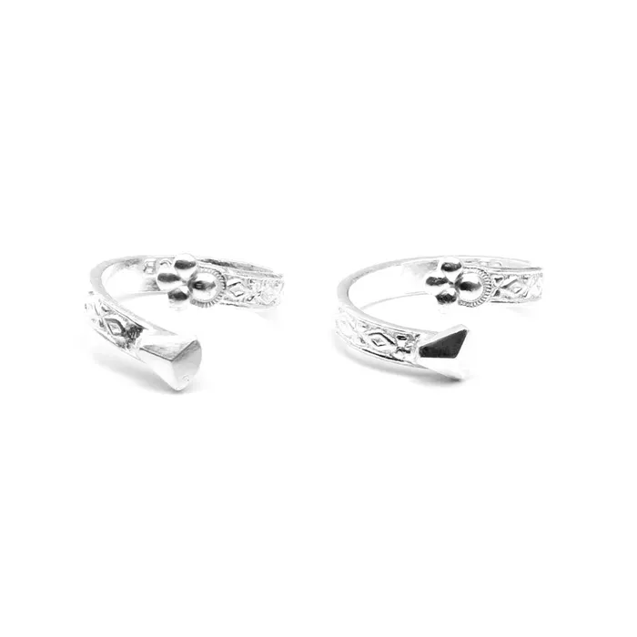 Karizma Jewels Rings Real Solid Silver Beautiful Indian Style Toe Ring Pair