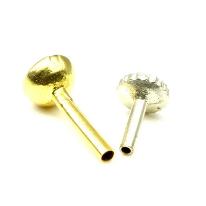 Karizma Jewels Single stone CZ Piercing Nose Stud Nose Pin Solid 14k Yellow Gold Earrings