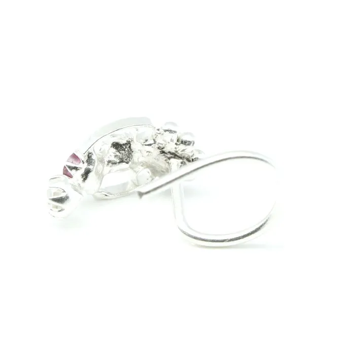 Karizma Jewels Sterling Silver Nose Stud Pink White CZ Corkscrew nose ring L Bend Rings