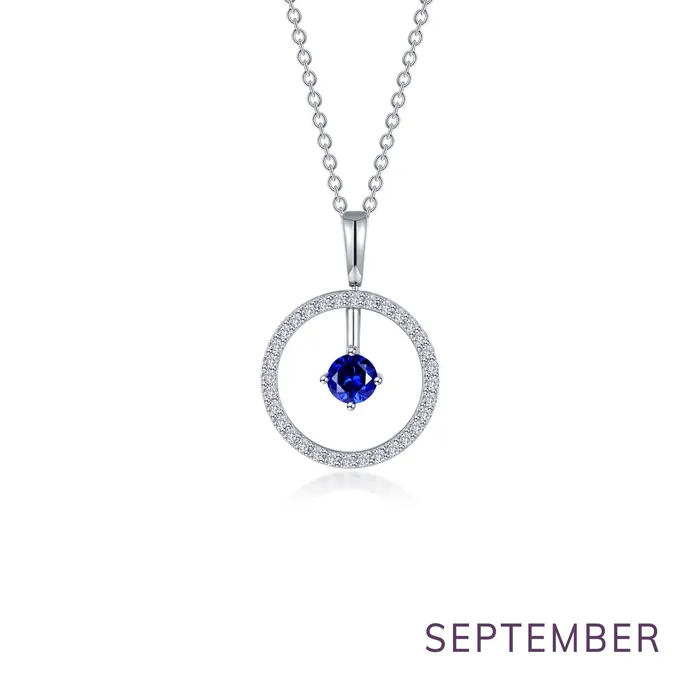 Lafonn September Birthstone Reversible Open Circle Necklace Necklaces