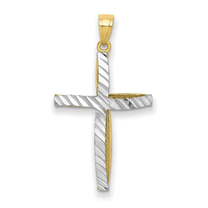 Necklaces 10K w Rhodium Cross PendantWBC10C1100 WB Choice Jewelry