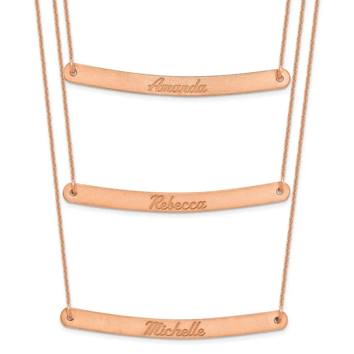 Necklaces 14K Rose Gold Brushed 3 Chain 3 Bar NecklaceWBCXNA653R WB Choice Jewelry Necklaces 14K Rose Gold Brushed 3 Chain 3 Bar NecklaceWBCXNA653R WB Choice Jewelry