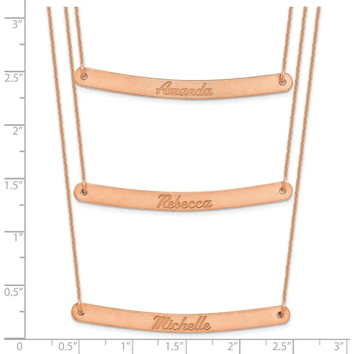 Necklaces 14K Rose Gold Brushed 3 Chain 3 Bar NecklaceWBCXNA653R WB Choice Jewelry Necklaces 14K Rose Gold Brushed 3 Chain 3 Bar NecklaceWBCXNA653R WB Choice Jewelry