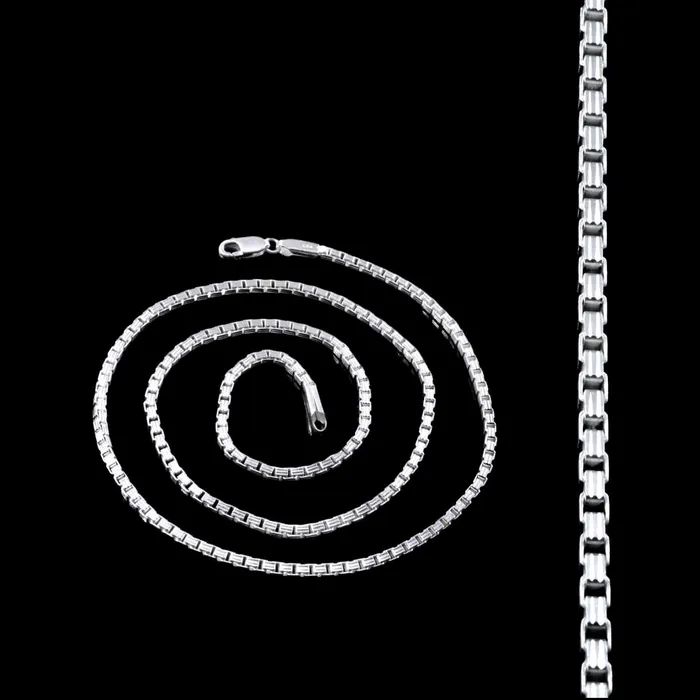 Necklaces Box Design Real 925 Sterling Silver Unisex Neck Chain 195 Karizma Jewels