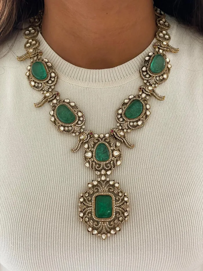 Necklaces Jade Forest Green Diamond Polki Statement Parrot Pendant Necklace Set Necklace Earrings PRERTO ECOMMERCE PRIVATE LIMITED Necklaces Jade Forest Green Diamond Polki Statement Parrot Pendant Necklace Set Necklace Earrings PRERTO ECOMMERCE PRIVATE LIMITED