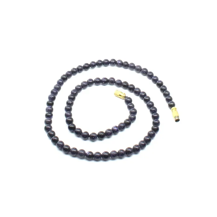Necklaces Karizma Jewels Blue sunstone 52 mm beads single line Necklace 16