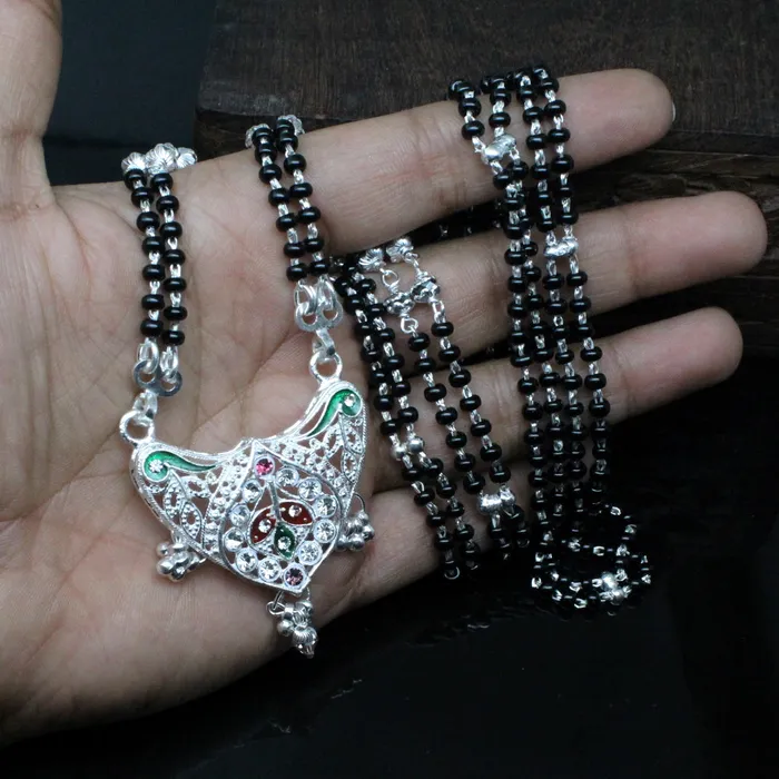 Necklaces Karizma Jewels Indian sterling silver Mangalsutra women Weding chain gift for wife Necklaces Karizma Jewels Indian sterling silver Mangalsutra women Weding chain gift for wife